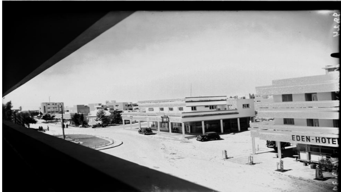 Zoltan Kluger collection: Zion Square and Eden hotel in Netanya [State Archives]